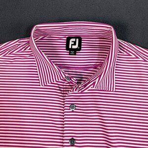 Footjoy Short Sleeve Golf Polo Mens Size XXL Magenta(Purple) Striped EUC